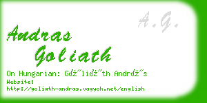 andras goliath business card